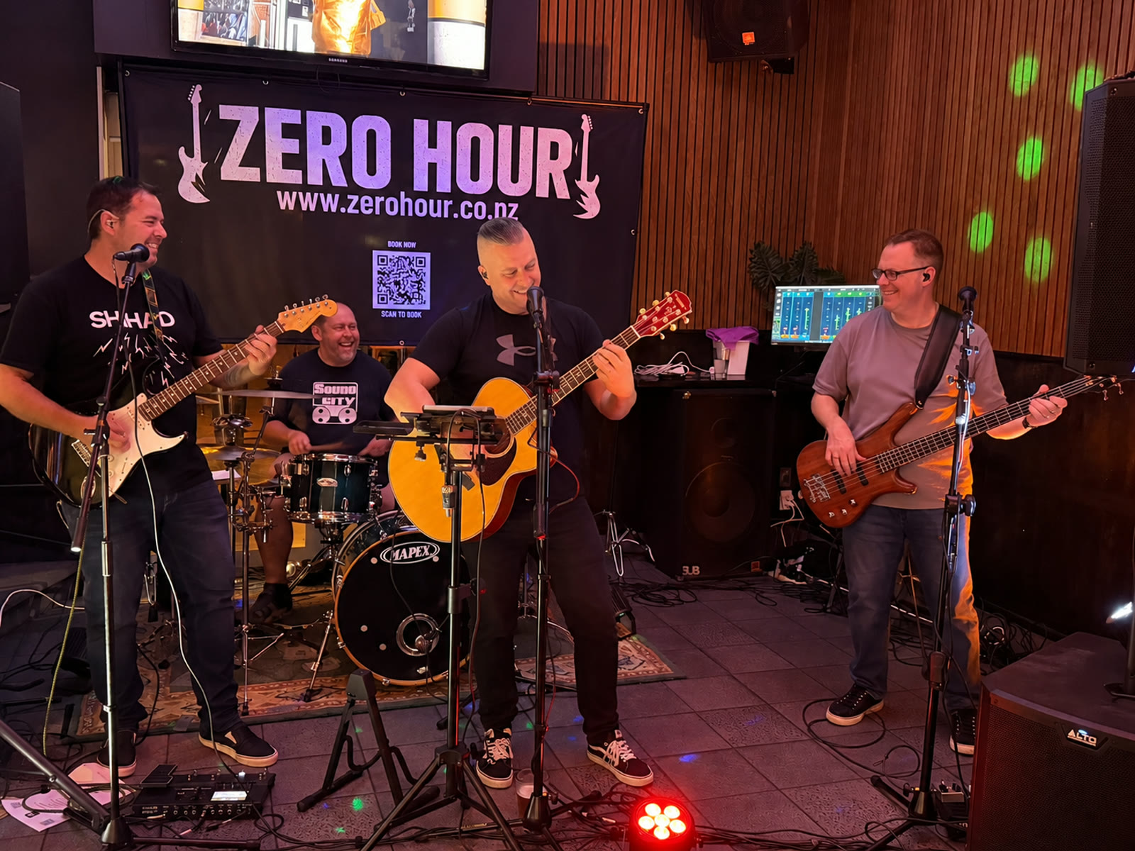 Zero Hour on stage at The Rock in Rolleston